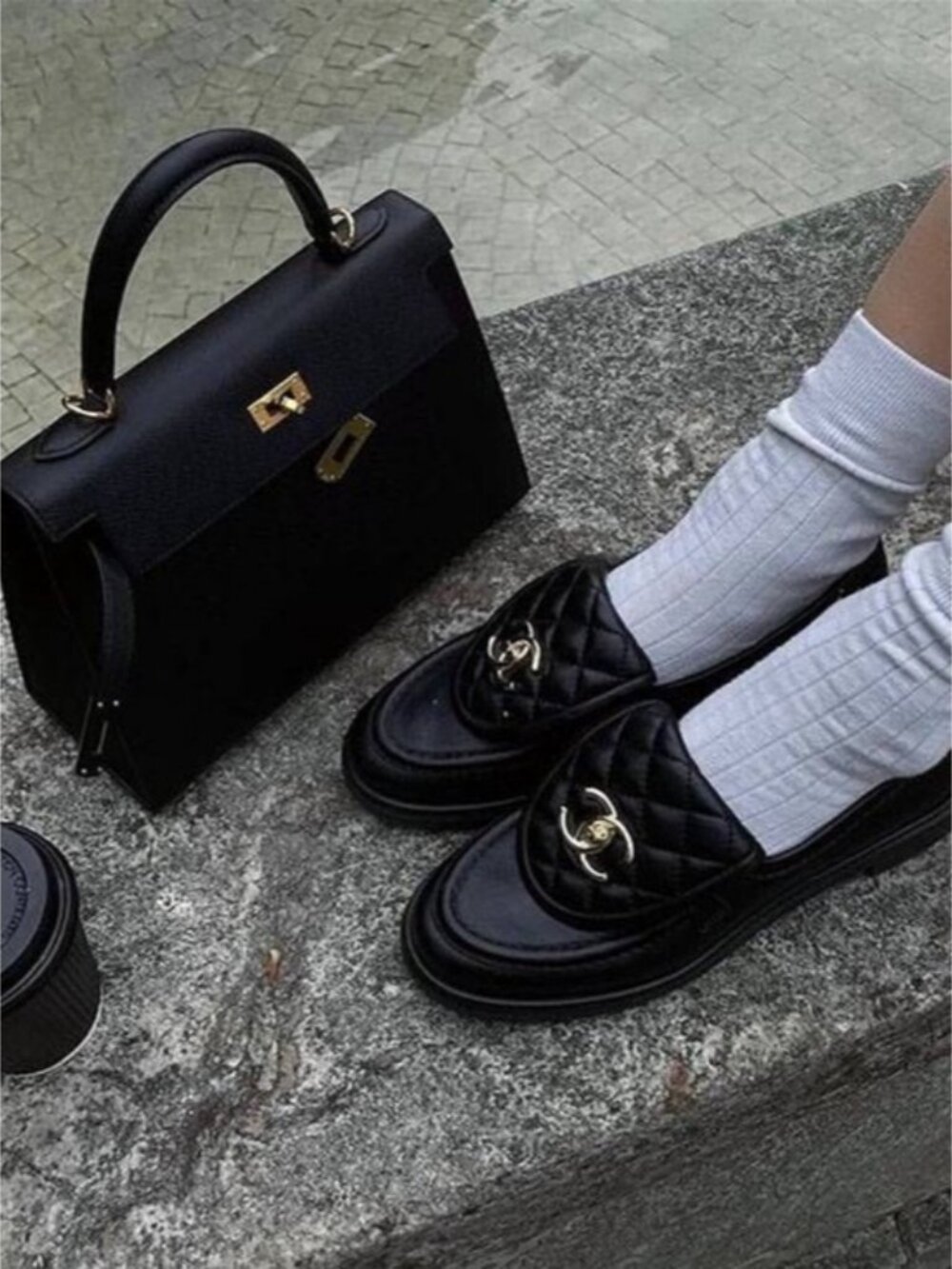 Chanel Quilted CC Turnlock Loafers 38 Black - Picture 8 of 10